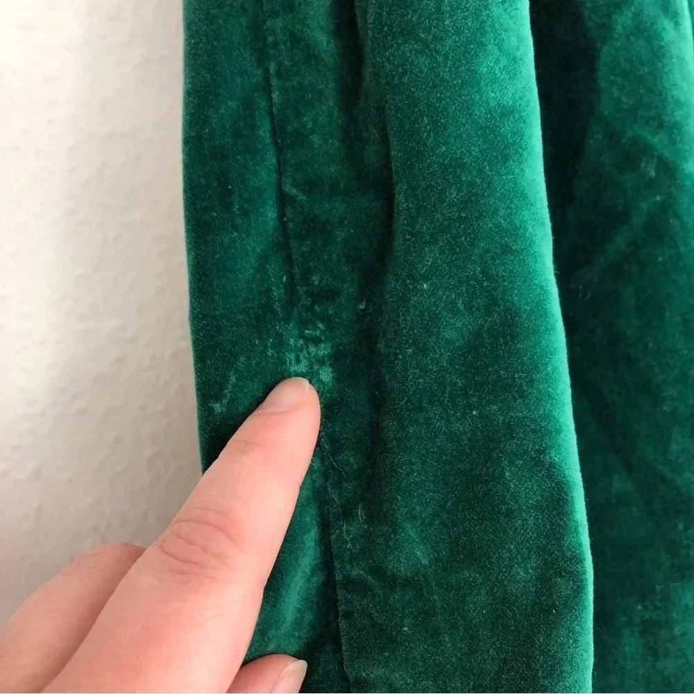 Strasburg Christmas dress green velvet, embroidered collar & satin sash 6 month - Picture 10 of 11
